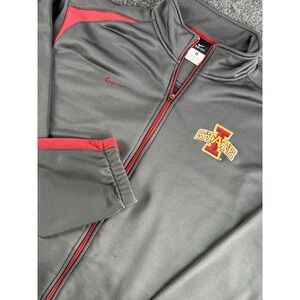 Nike Iowa State Cyclones Dri Fit Track Jacket XL Gray Red 25.5x30